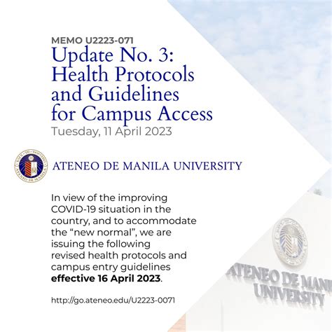 Ateneo De Manila University On Twitter In View Of The Improving COVID