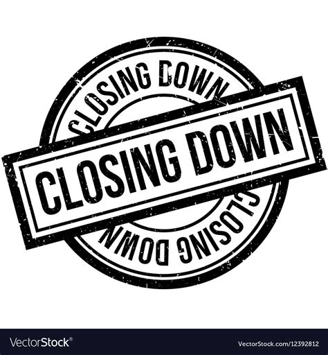 Closing down rubber stamp Royalty Free Vector Image