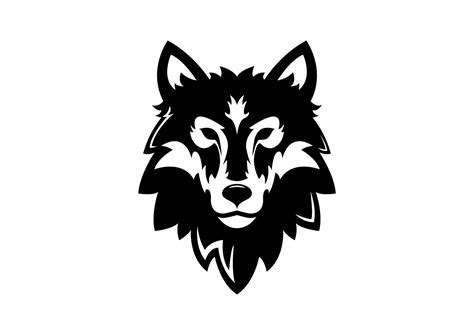 Wolf Head Icon Logo Flat Design Vector Black Wolf Head Vector