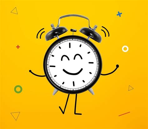 Premium Photo Alarm Clock Character Smiling Happy Hour Concept