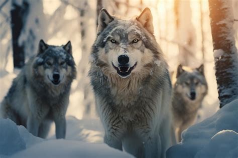 Premium Photo | Pack of Wolves