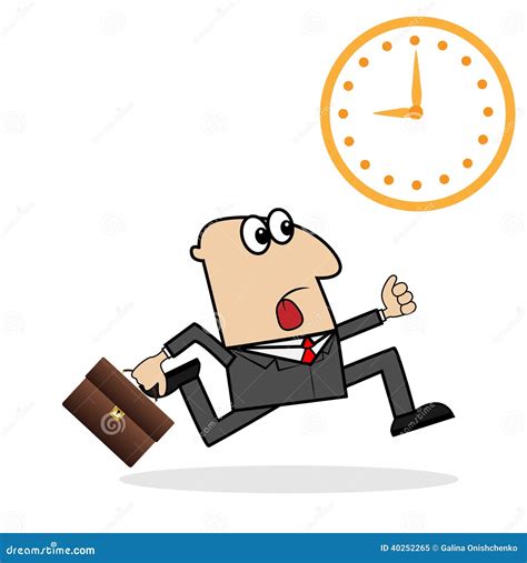 Business Man Is Late On Work Stock Vector Illustration Of Career