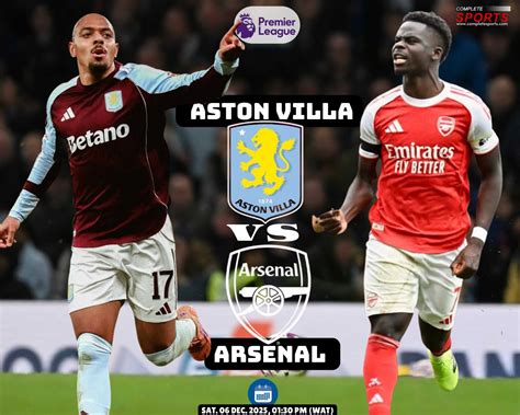 Classificações De Aston Villa X Arsenal