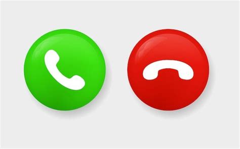 Phone Call And Decline Icon In Modern Button