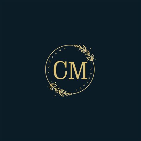 Initial CM Beauty Monogram And Elegant Logo Design Handwriting Logo Of