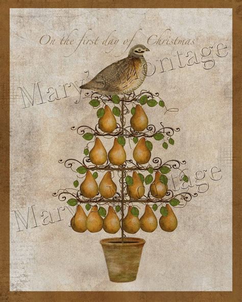 Partridge in a Pear Tree, Digital Art, Original, 8 X10, Download ...