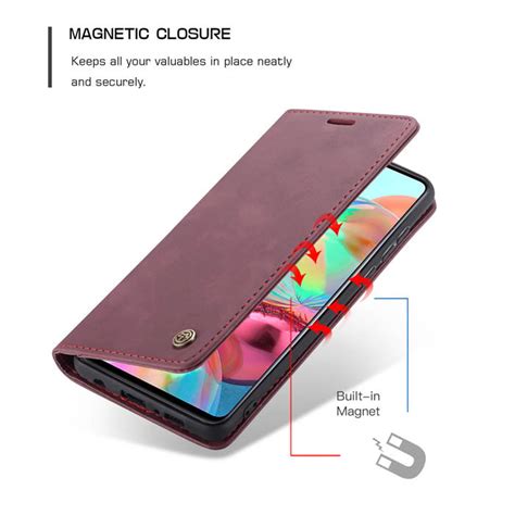 Caseme Samsung Galaxy A71 Wallet Kickstand Magnetic Case Red