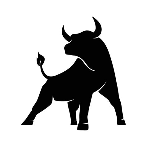 Icono De Vector De Silueta De Cabeza De Toro Monocromo Imágenes De