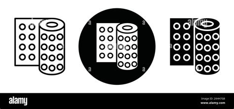 Bubble Wrap Icon Black Line Art Vector In Black And White Outline Set