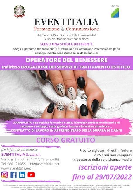 Corso Gratuito Per Operatore Del Benessere Estetista A Teramo