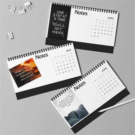 Desktop Calendar With Quotes and Sayings 2024 Grid - Etsy