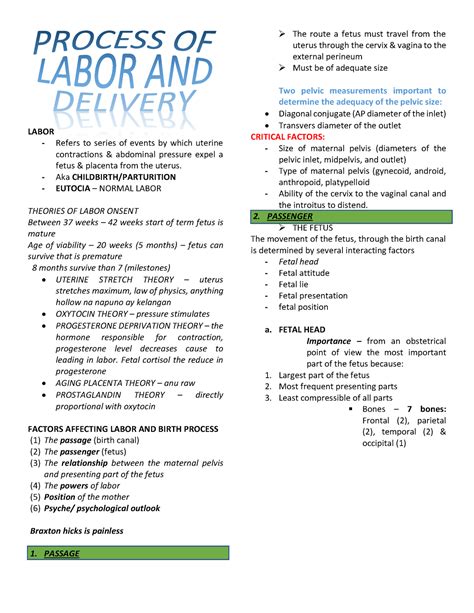 Intrapartum Process OF Labor AND Delivery LABOR Refers To Series