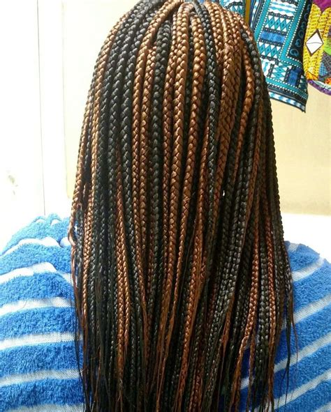 Small To Medium Size Box Braids Done With Color 30 And 1b Black Box