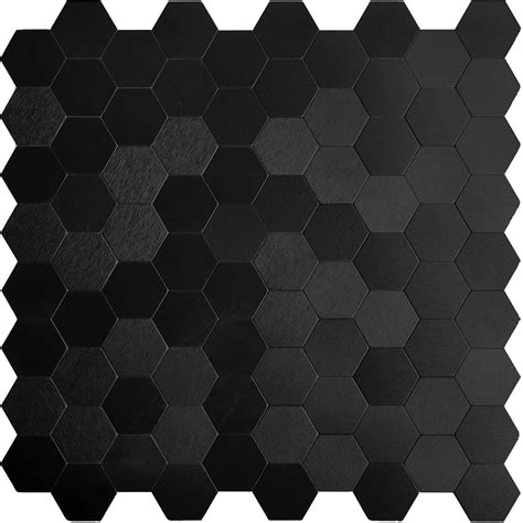 Ripley Mosaico Autoadhesivo Aluminio Mercar Ray Modelo HexÁgono Negro