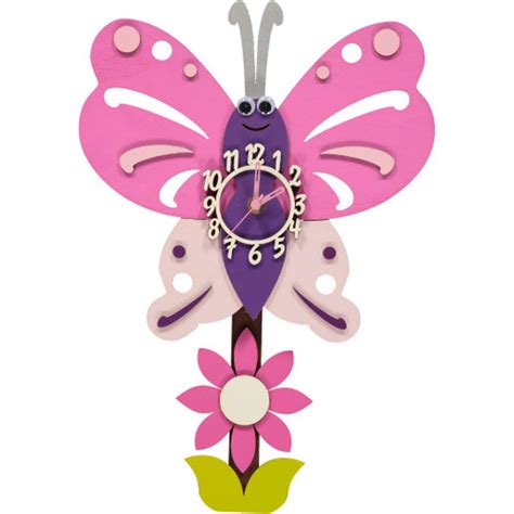 Butterfly Personalised Wooden Pendulum Clock Handmade In The Uk