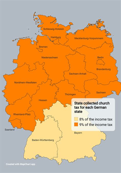 church taxes in Germany : r/Maps