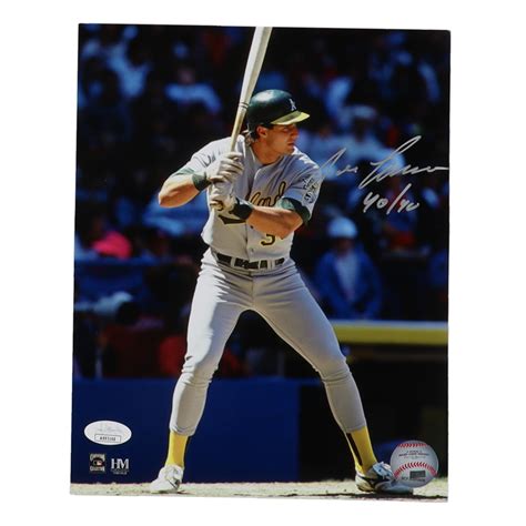 Jose Canseco Signed Athletics 8x10 Photo Inscribed 40 40 JSA