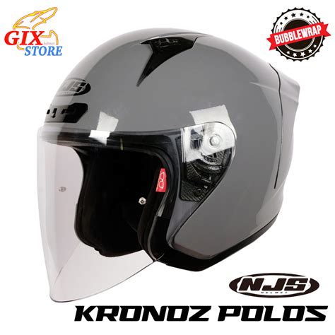 Jual Helm Njs Kronoz Solid Half Face Helmet Shopee Indonesia