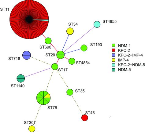 Minimum Spanning Trees Of 94 CRKP Isolates Each Node Represents A