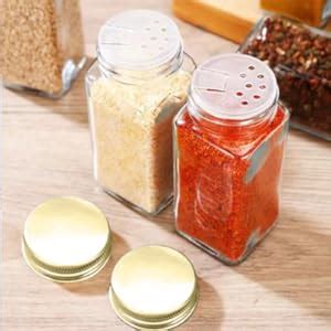 Amazon Datttcc Pcs Glass Spice Jars Oz Square Spice Containers