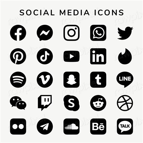 Social Media Icons Vector Set Premium Vector Rawpixel