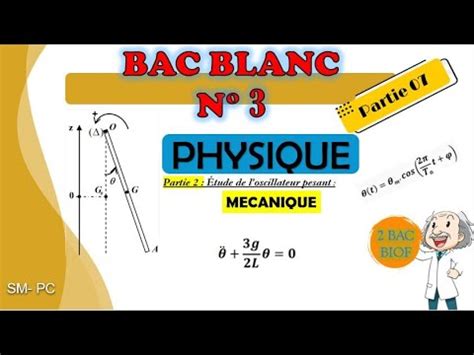 Correction Bac Blanc N Physique M Canique Pendule Pesant