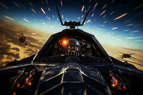 Premium AI Image | Fighter jet cockpit view during a rapid descent em 00284 01