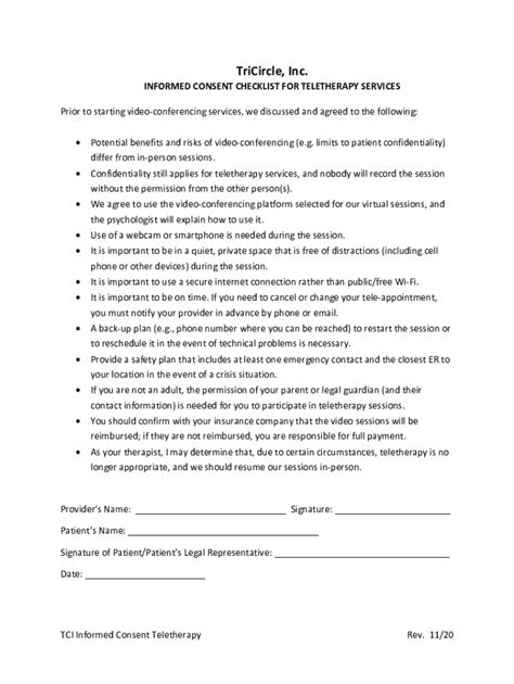 Fillable Online Fillable Online Informed Consent Checklist For Fax