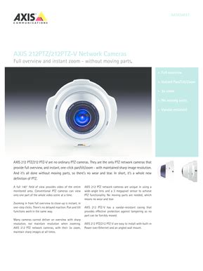 Fillable Online Axis Ptz Datasheet Axis Communications Fax Email