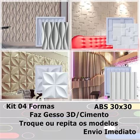 Moldes De Gesso D Cimento Abs Formas Pl Sticas Placa Kit R Em S O