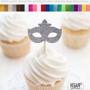 Masquerade Mask Cupcake Toppers Gatsby Cupcake Toppers Theatre