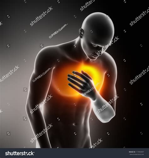 Heart-Attack Pain In Chest Stock Photo 117093997 : Shutterstock