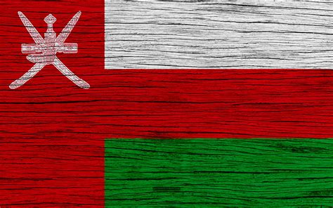 Flag Of Oman Asia Wooden Texture Omani Flag National Symbols Oman