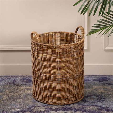 Shop Natural Round Heather Wicker Bin - at Best Price Online in India