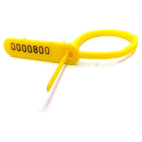 Lacre Para Malote Numerado Escada Plástico Amarelo 16cm 100 Peças