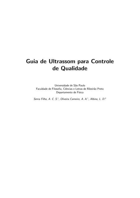 Guia Para Controle De Qualidade Ultrassom Modo B Pdf