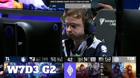 Team Liquid Vs Tsm Week Day S Lcs Summer Tl Vs Tsm W D