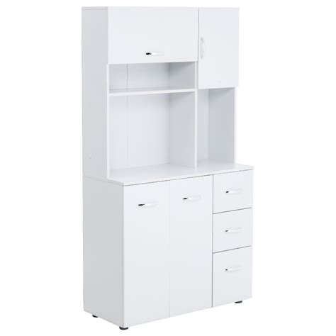 HOMCOM Pantry Cabinet Kitchen Storage Cabinet With 2 Large Cabinets