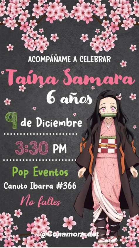 Invitación Animada Nezuko Demon Slayer Invitación Digital D