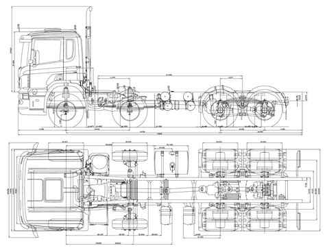 Scania Cb X Heavy Truck Blueprints Free Outlines