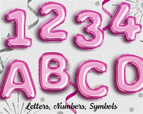 Pink Foil Balloon Alphabet Clipart Etsy