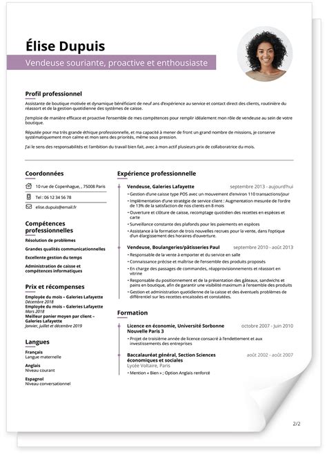 Mod Le De Cv Mettez Votre Cv Jour Pour Designs