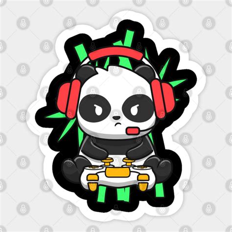 Cute Gaming Panda Rolling Panda Pandemic Gaming Panda Sticker