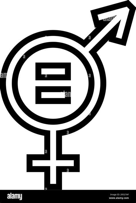 Gender Equality Feminism Woman Line Icon Vector Illustration Stock