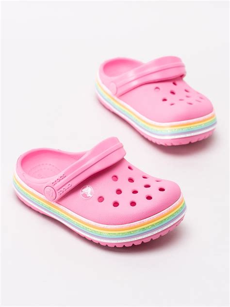 Köp Crocs Crocband Rainbow Glitter Clog Rosa Badtofflor Med