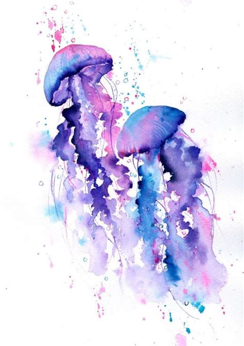 Jellyfish Watercolour By Rachel Mcnaughton Jellyfish Drawing