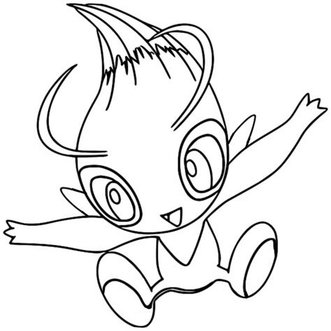 Coloring page Pokémon the Movie - Secrets of the Jungle : Shiny Celebi 2