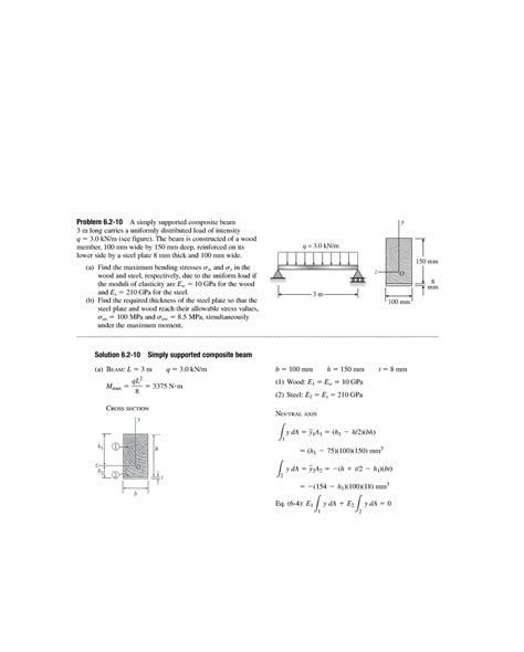 HW5 Solution Problem 6 10 A Simply Supported Composite Beam 3 M Long