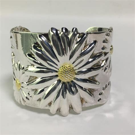 Bid Now Tiffany And Co Sterling Silver Flower Cuff Bracelet December