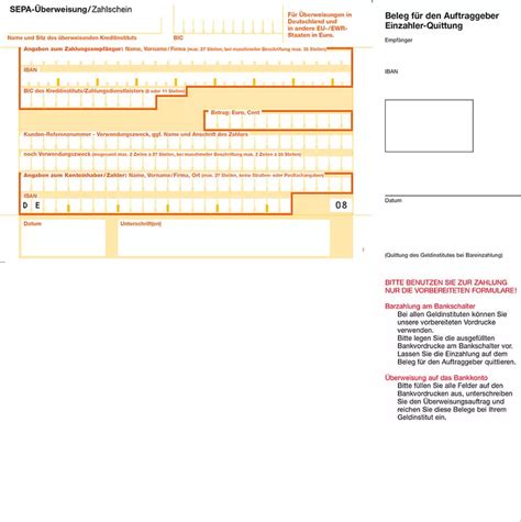 Bank Formular Sepa Berweisung Kaufen Bei Apoware Shop